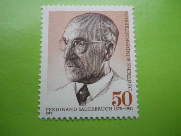 HOPCT BERLIN GERMANIA CENTENAR NAS F SAUERBURCH -CHIRURG 1975-1 VAL MNH 371 A