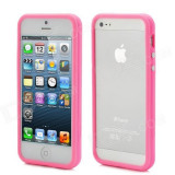 Bumper roz pink plastic iphone 5 5G + folie protectie ecran