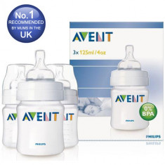 Set 3 biberoane Philips Avent 125 ml cu tetine silicon nou-nascuti-biberon foto