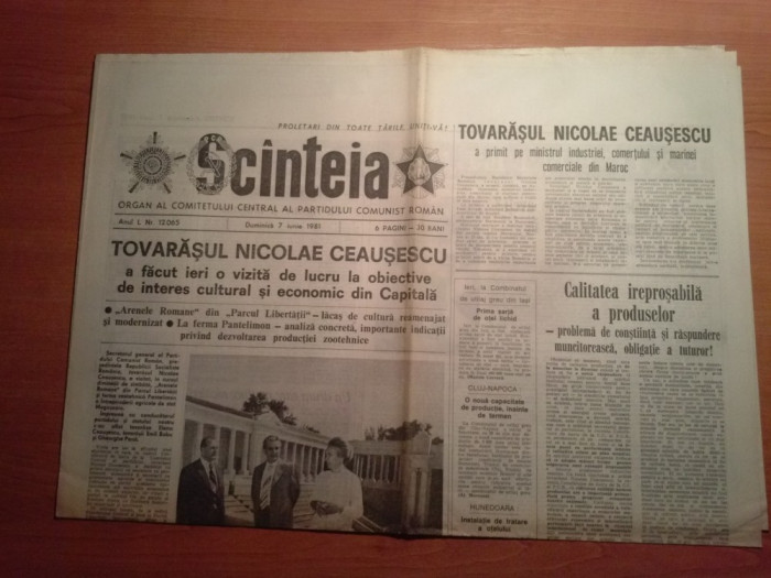 scanteia 7 iunie 1981-ceausescu la obiectivele de interes cultural din capitala