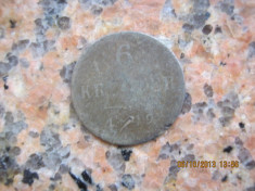 MNDAT 6 kreuzer 1849 argint foto
