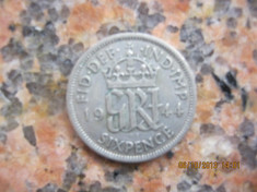 MNDUK 6 pence 1944 argint foto