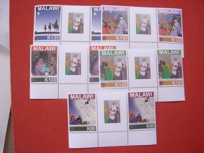 Malawi 2011 Craciun 2 serii pereche cu vignieta la mijloc foto