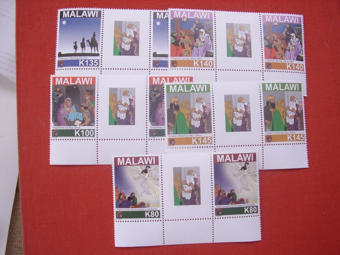 Malawi 2011 Craciun 2 serii pereche cu vignieta la mijloc