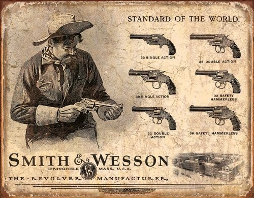 Reclama metalica vintage SMITH &amp; WESSON (2)