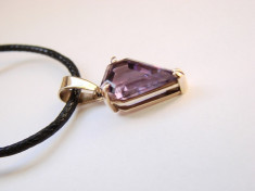 medalion pandantiv aur 14K cu amethist fancy ametist amethyst foto