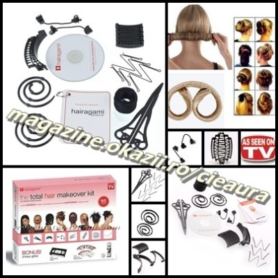 SET PROFESIONAL TOTAL HAIR MAKEOVER HAIRAGAMI 12 PIESE CD COAFURI COC PERFECT foto