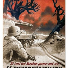 Poster din otel Propaganda Nazista WW II - SKIJEGERBATALJON