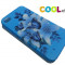 SET - Husa silicon albastra - Iphone 4S - Blue Serenity cu cu flori si fluturi + Folie Protectie - TRANSPORT GRATUIT!