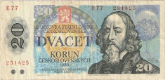 CEHOSLOVACIA 20 korun / 1986. foto