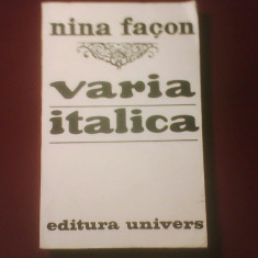 Nina Facon Varia italica, editie princeps, tiraj 1380 exemplare