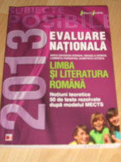 Lb si literatura romana cls a VIII-a - culegere pentru evaluarea nationala 2013 foto