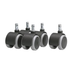 IKEA - PARAGRAF Roti Role scaun birou PARCHET ( SOFT) CASTERS CASTORS STUHLROLLEN HARD FLOORS set 5 buc / roata 50mm / ax 10mm / 22 mm lungime foto