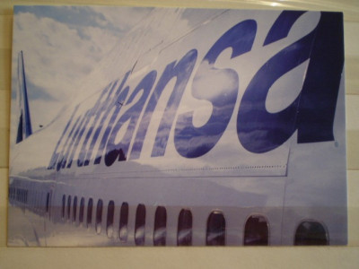 AVIATIE - BORD AVION BOEING 747- 400 , LUFTHANSA - GERMANIA - NECIRCULATA. foto