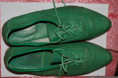 Pantofi barbati vintage verzi primavara marimea 43 culoarea verde trendy chic colorati foto