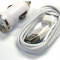 Incarcator auto + Cablu USB Apple iPhone 3G 3GS 4 4S iPod Touch Nano White