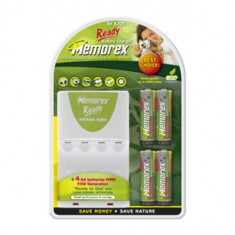 Acumulatori/Bateri reincarcabile Memorex 4 buc 2100 Mah Ready to use + incarcator Memorex Gratuit foto