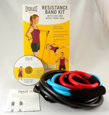 Everlast - set de 3 extensoare Pilates cu DVD pentru exercitii inclus - Nou foto