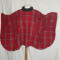 PONCHO ROSU PRINT TARTAN