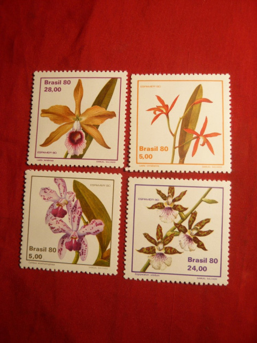 Serie- Flora -Orhidee 1980 Brazilia ,4 val.