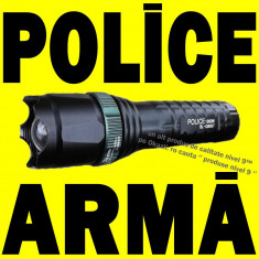 Lanterna POLICE 1000W pentru Arma Pusca Airsoft cu LED CREE Q5 + Sistem Prindere + Telecomanda Fir + Incarcator Acumulator 18650 Zoom Lupa foto