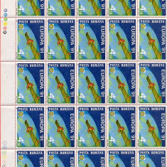 RO-0047=ROMANIA 1991 LP 1252-EUROPA Bloc de 25 timbre nestampilate,MNH