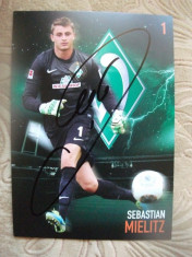 POZA CU AUTOGRAF, ORIGINALA - SEBASTIAN MIELITZ, WERDER BREMEN, SEZON 2013-2014 foto