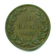 10 BANI 1867 WATT STARE EXCELENTA foto