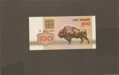 BANCNOTA 100 RUBLE BELARUS 1992 UNC foto