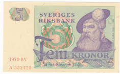 Suedia 5 kronor 1979 UNC foto