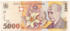 bancnota-Romania-5000 lei 1998 foto