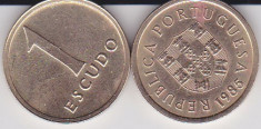 Portugalia 1 escudo 1985 foto