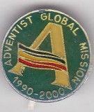 Insigna aniversara 1990-2000 Religioasa Adventist Global Mision