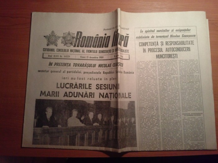 romania libera 15 decembrie 1989-lucrarile sesiunii marii adunari nationale