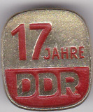 Insigna aniversara 17 ani DDR