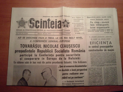 ziarul scanteia 30 iulie 1975-ceausescu la conferina pentru securitate helsinki foto