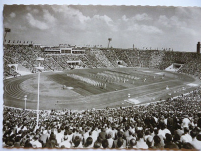 Foto-carte postala 1962- stadion fotbal-Messestadt Leipzig-stadion der Hunderttausend foto