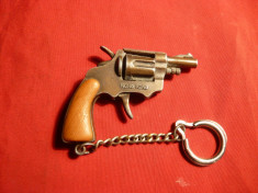 Breloc Pistol ,metal ,5,5x4,2 cm ,macheta functionala foto