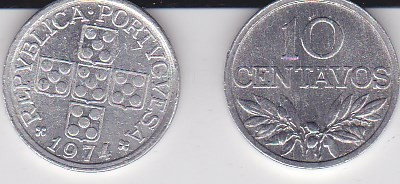 Portugalia 10 centavos 1974 foto