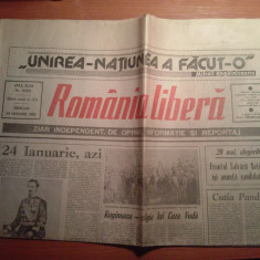 ziarul romania libera 24 ianuarie 1990 (131 de ani de la unirea principatelor )