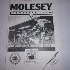 Program meci fotbal Molesey FC - Vauxhall 1990