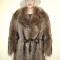 HAINA DE BLANA NATURALA DE VULPE ARGINTIE, MODEL SUPERB, GERMANIA - XL - NOUA -
