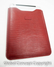 HUSA PIELE NATURALA BOND NON IPAD 1 2 3 4 TOATE GENERATIILE CULOAREA ROSIE MODEL SLIM FASHION TEXTURA CROCODIL foto