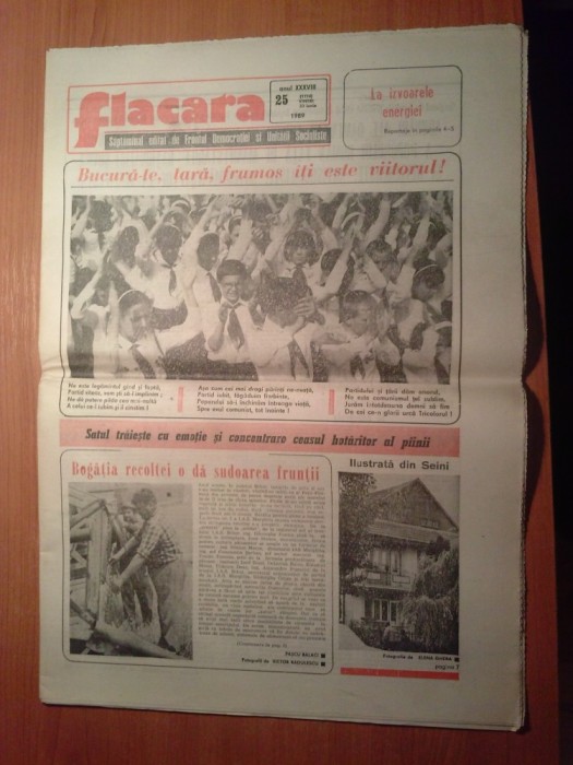 ziarul flacara 23 iunie 1989-articolul &quot;bogatia recoltei o da sudoarea fruntii&quot;
