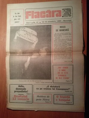 ziarul flacara 10 octombrie 1990 foto
