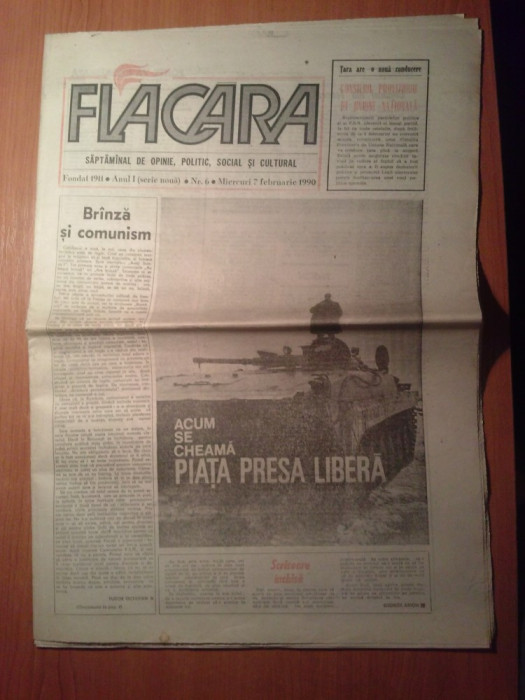 ziarul flacara 7 februarie 1990 (fotografii si articole de la revolutie )