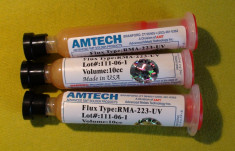 Pasta Flux Amtech RMA-223-UV, Made in USA (holograma AMTECH), 10cc. pentru reballing, soldering foto