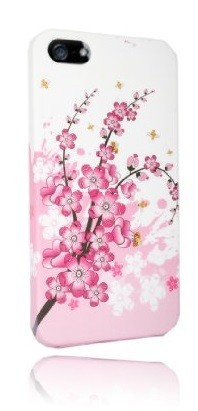 Husa florala silicon rigid iphone 5 + folie protectie ecran