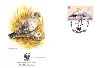 WWF FDC 1991 Gibraltar complet serie - 4 buc. FDC - pasari foto