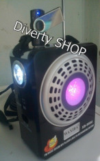 BOXA MP3 SI RADIO FM cu SLOT USB / CARD SD + ACUMULATOR INTERN SI BATERII !! 10 W Reali Waxiba !! foto